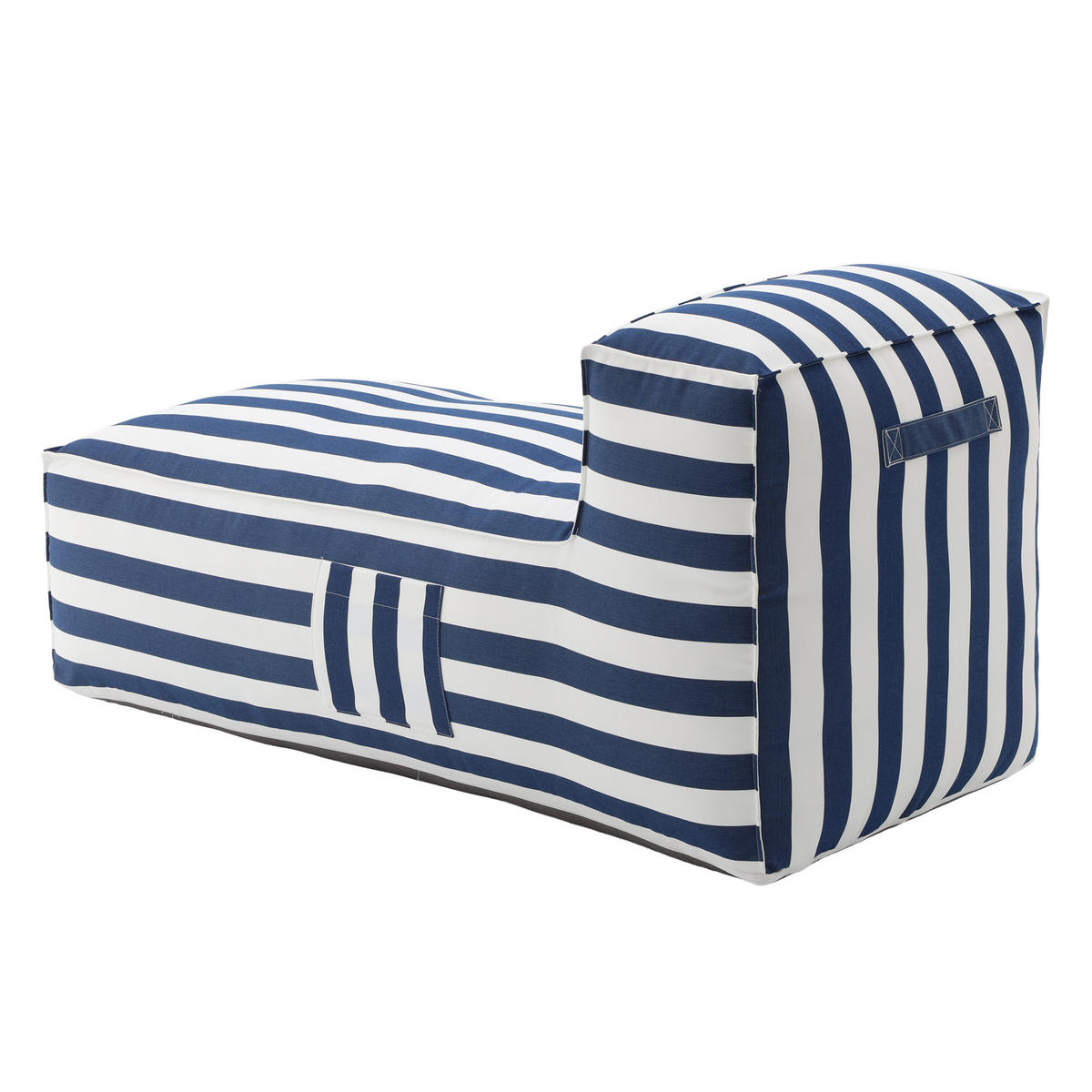 OUTDOOR Ottomane - Sitzsack SOFT mit Rückenlehne für Garten & Terrasse, blau - Blau, Textil (70/75/150cm) - Muffo