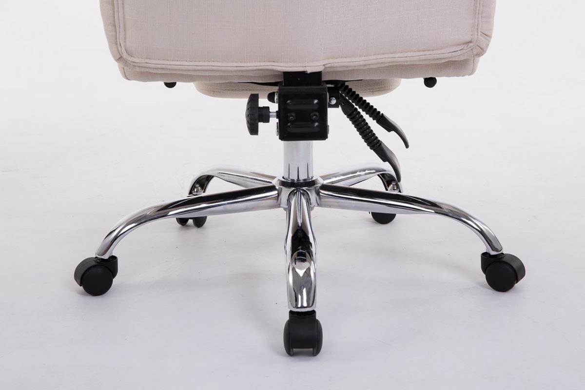 BÜROSTUHL XL Troja, Stoff Creme - Creme, Textil/Metall (67/122/67cm) - TPFLiving