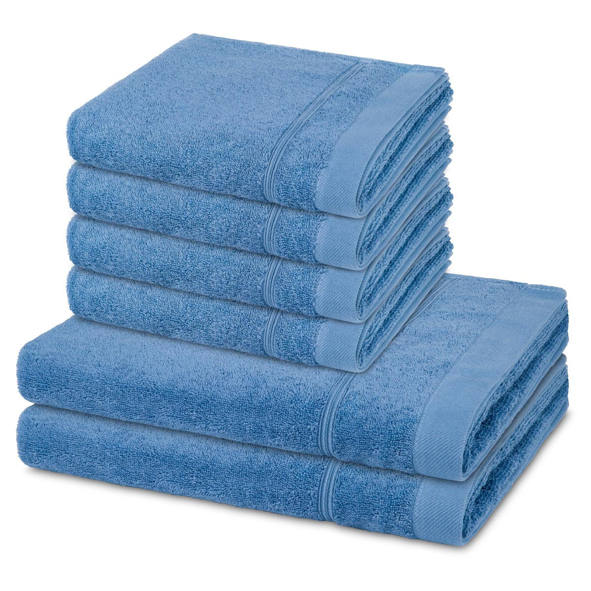 FROTTIERSET Rubin 6-teilig - Blau, Textil (50/100cm) - Ross
