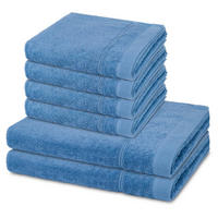 FROTTIERSET Rubin 6-teilig - Blau, Textil (50/100cm) - Ross