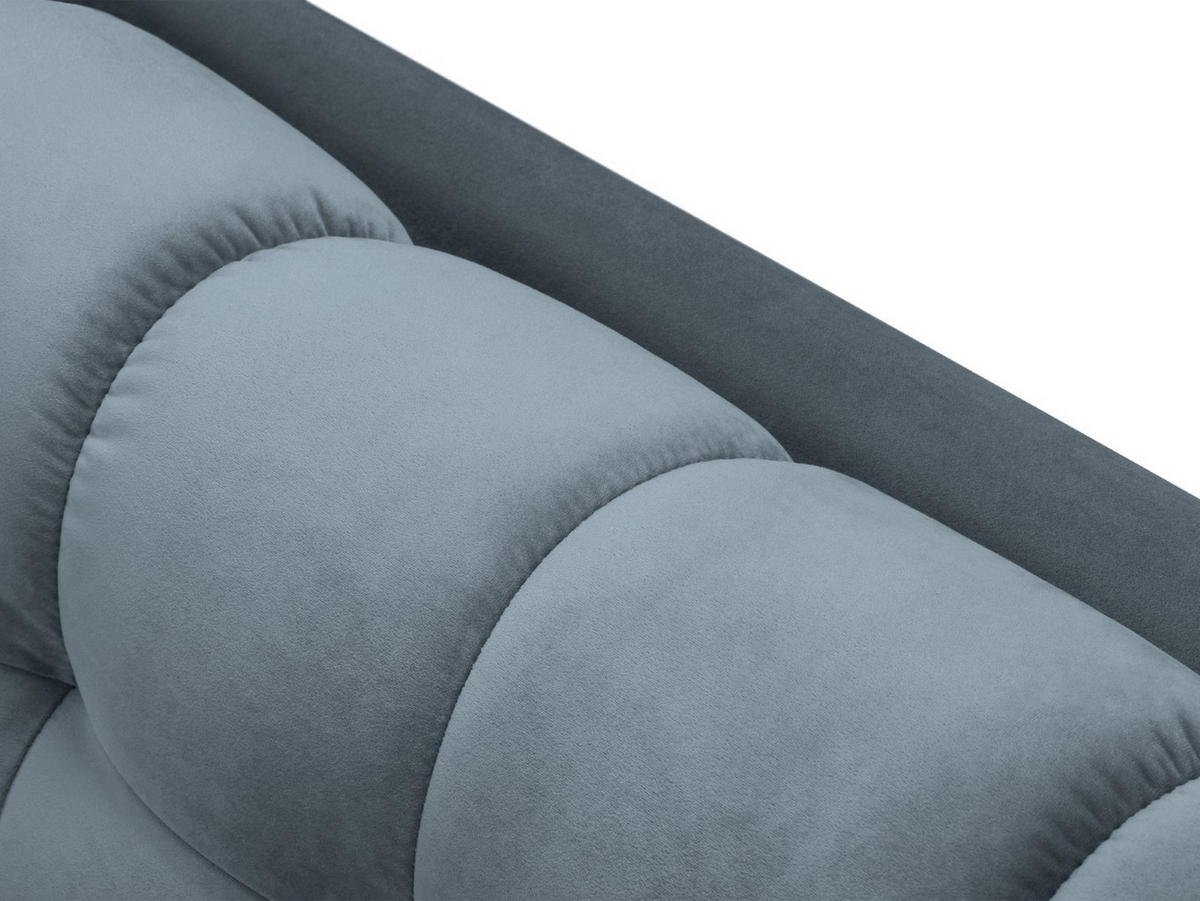ECKSOFA rechts Mamaia aus Samt hellblau 5 Sitzplätze - Hellblau, Textil (185/293cm) - Micadoni