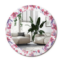 SPIEGEL Rund Ø 70 cm mit Aufdruck - Pink, Glas (70/70/0.4cm) - Wallfluent