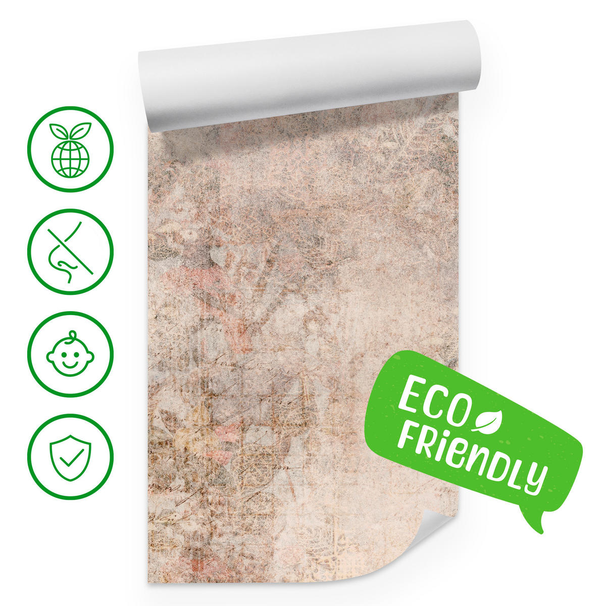 FOTOTAPETE Abstraktion Mosaik Ornamenten Beton 450x315 - Beige/Braun, Papier (450/315cm) - Muralo