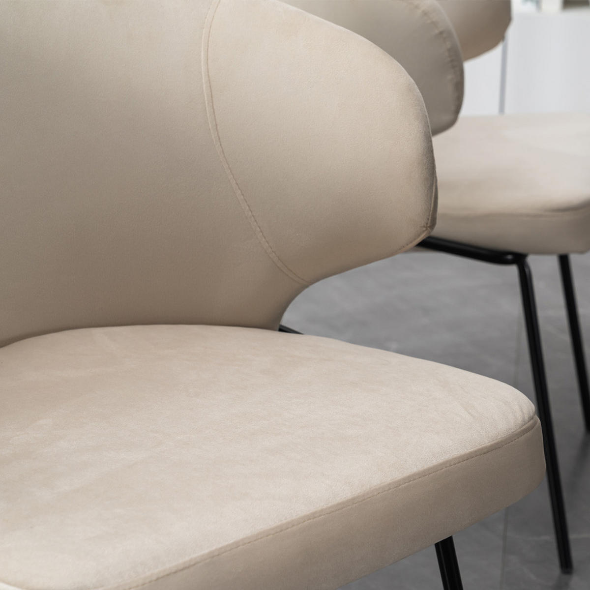ESSZIMMERSTUHL AMARA - Menge: 2, Farbe: Samt Beige - Beige, Kunststoff (79/59/55cm) - Home Deluxe