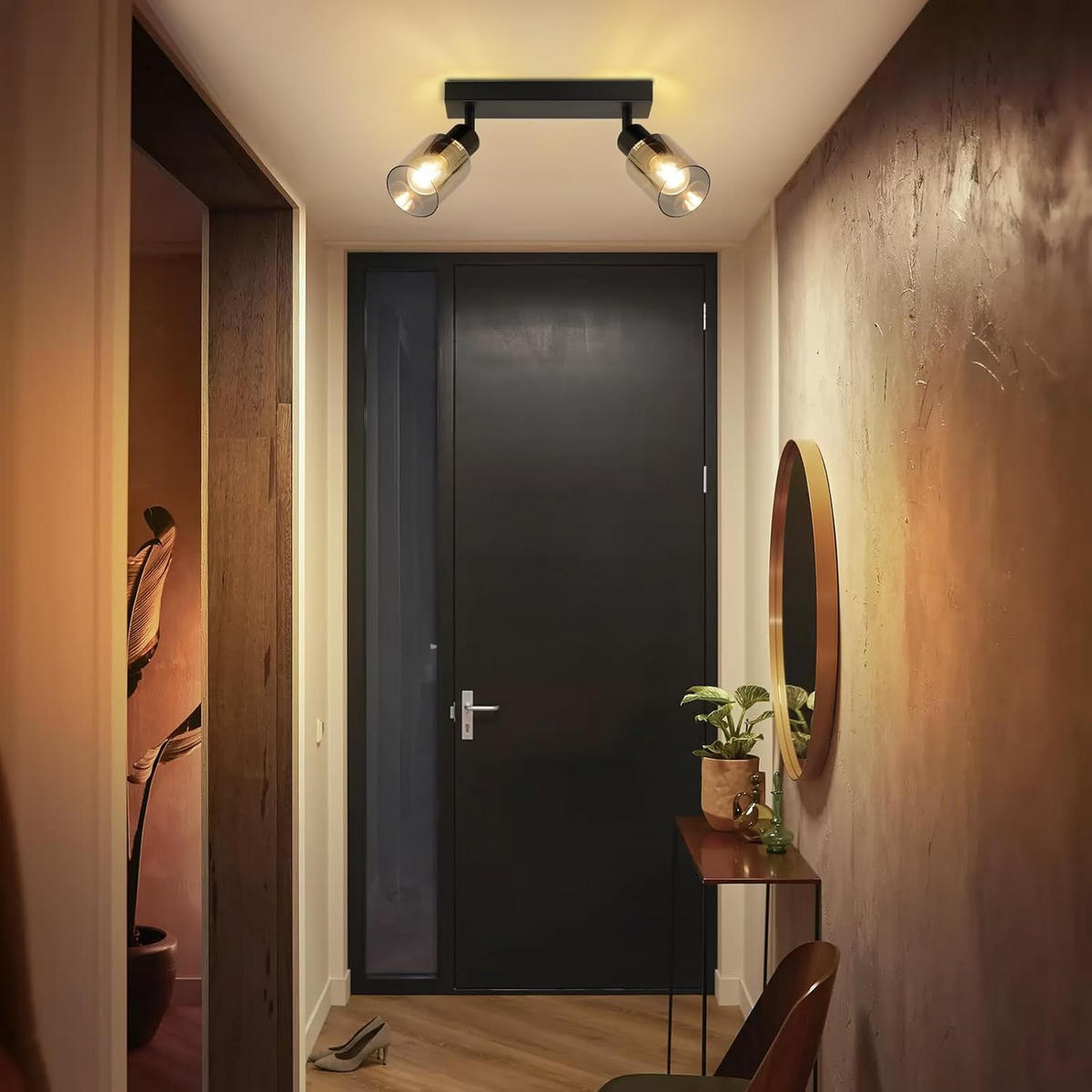 DECKENSTRAHLER Leuchthard 19/15/26 cm - Schwarz, Metall (26/19/15cm) - ZMH