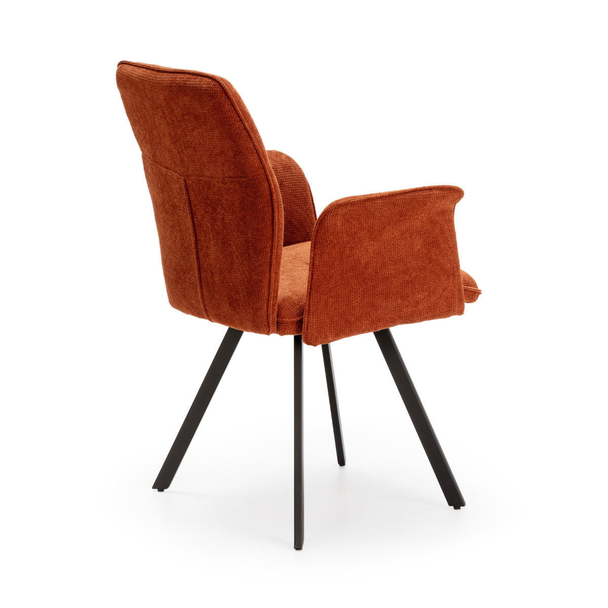 SESSEL (Set aus 2) aus stoff mit schwarzen metallbeinen - mery 62/60/47 cm - Orange, Textil (60/47/62cm) - Calicosy