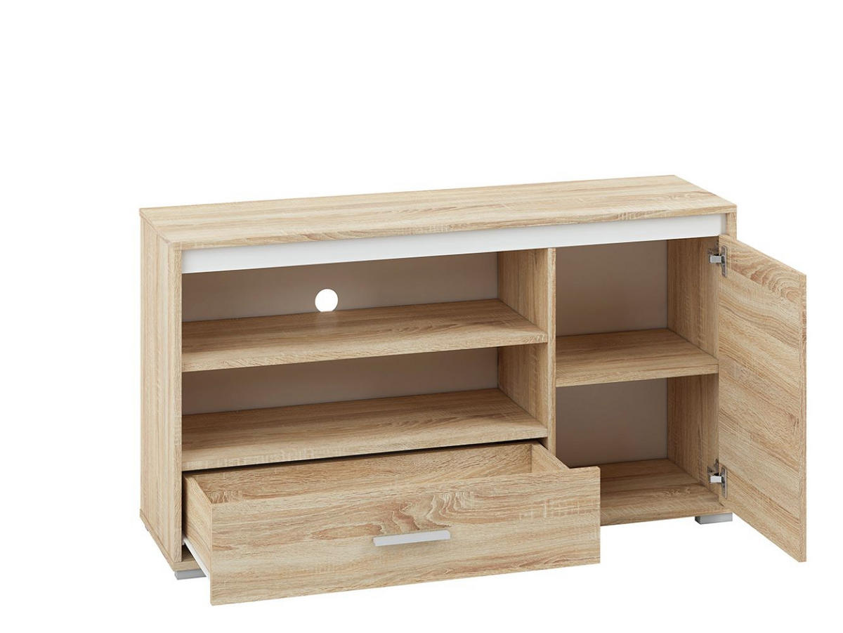 LOWBOARD Avo Sonoma Eiche, Absetzung austauschbar 120 / 34 / 66cm - Braun/Sonoma Eiche, Holz/Holzwerkstoff (120/66/34cm) - Feldmann-Wohnen