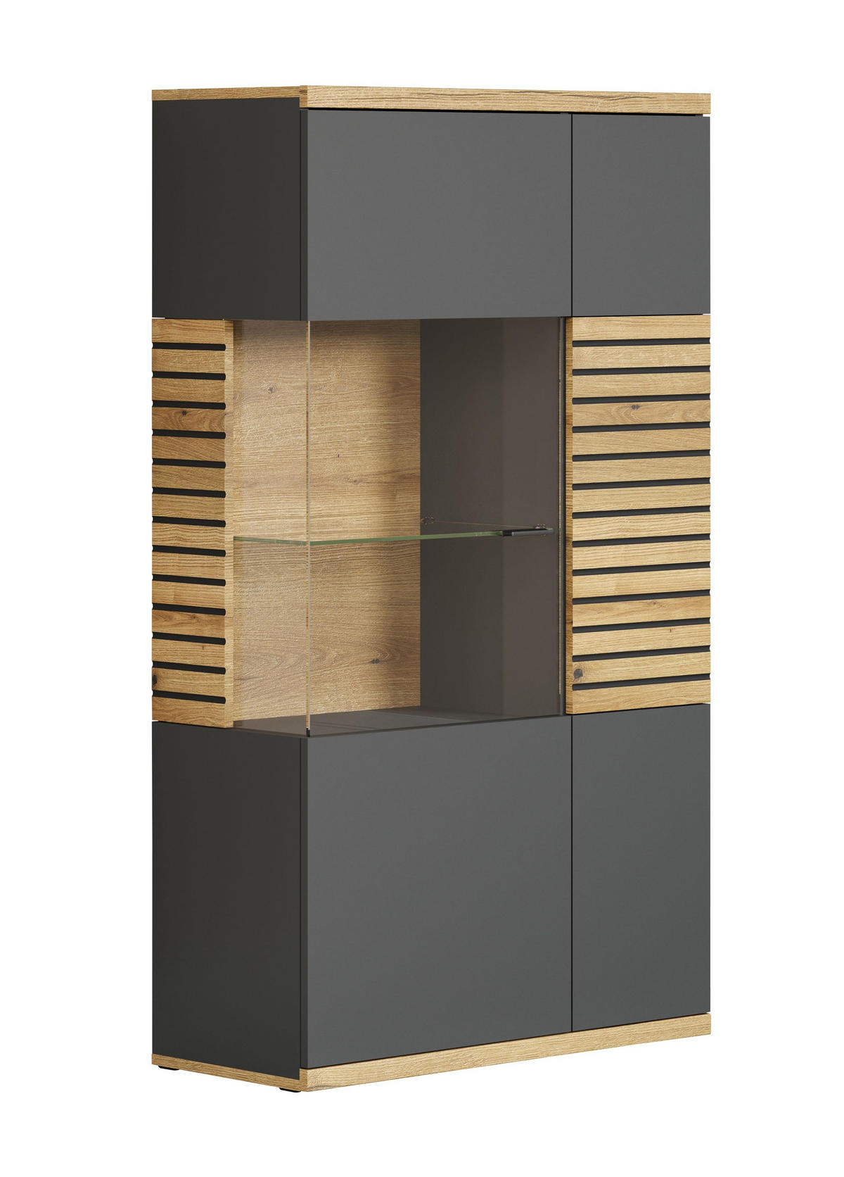 HIGHBOARD Norris Anthrazit - Anthrazit, Holzwerkstoff (80/146/37cm) - Trendteam