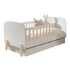 BABYBETT Karilynn 147x68x77 aus MDF+Massivholz in Weiß - Hellbraun/Weiß, Holzwerkstoff (70/140cm) - 58aufmkessel