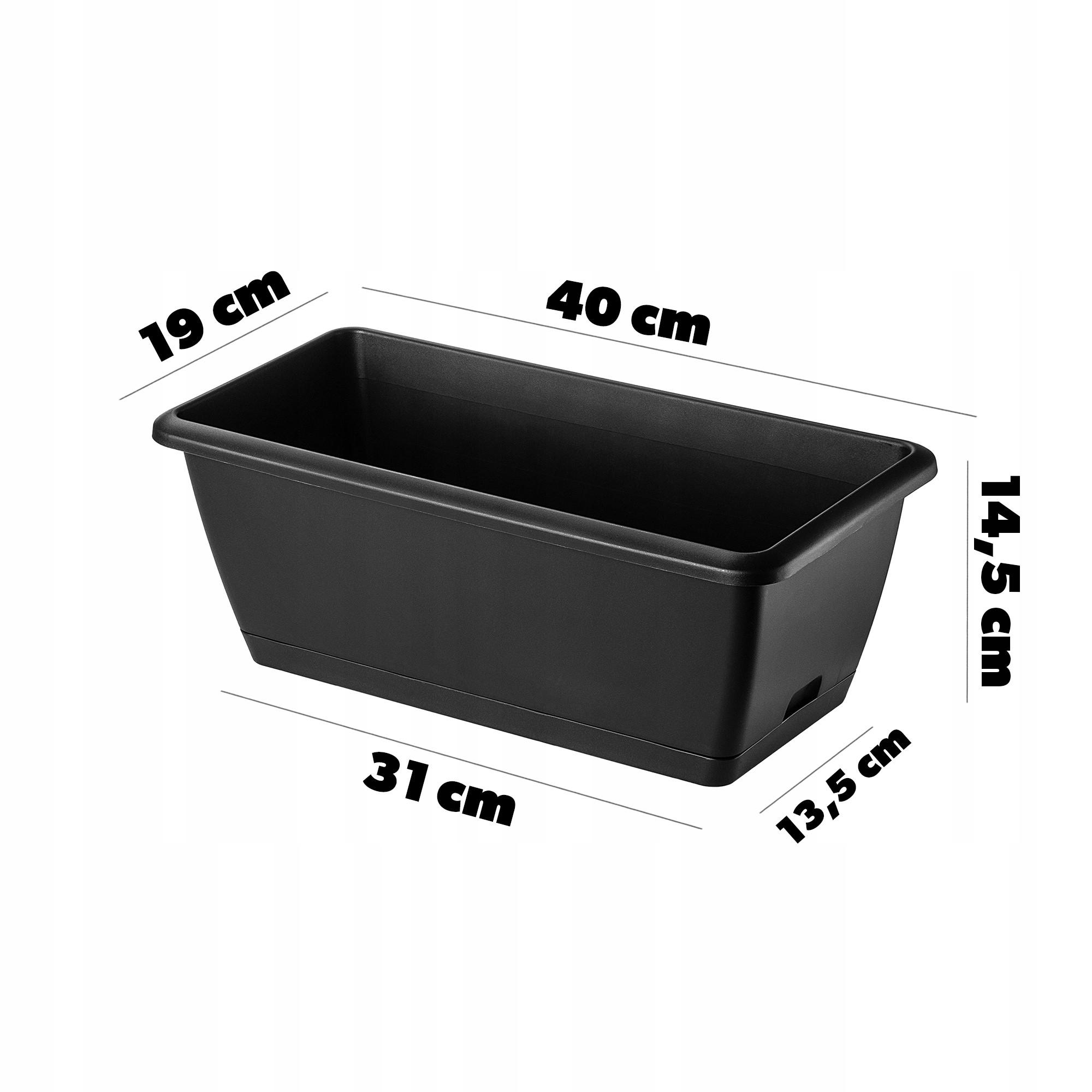 BALKONKASTEN 40 cm, Anthrazit - Anthrazit, Kunststoff (19/40cm) - KADAX