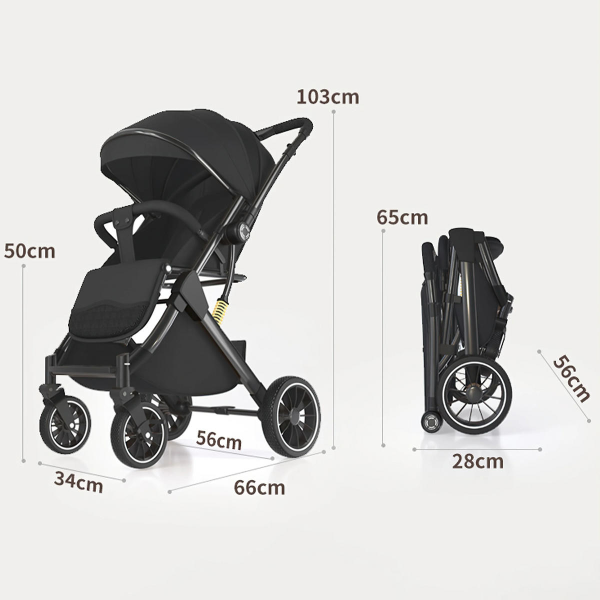 KINDERWAGENSET für Reisesystem, Schwarz - Schwarz, Metall (80/60cm) - Kaket