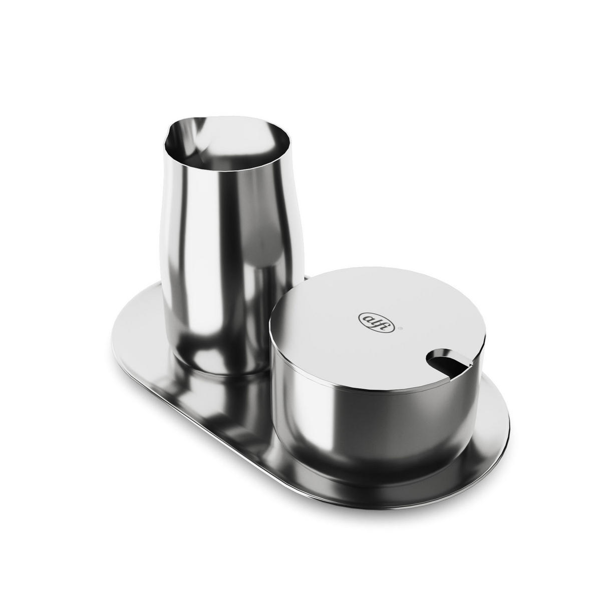MILK AND SUGAR SET stainless steel polished - Silberfarben, Metall (11.5/8/20cm) - Alfi