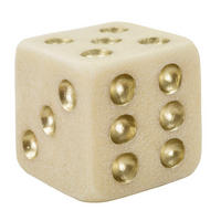 DEKOOBJEKT Dice Quarzy, weiß und goldfarben, Polyresin, 12 x 12 x 12 cm - Goldfarben/Weiß, Kunststoff (12/12/12cm) - Mauro Ferretti