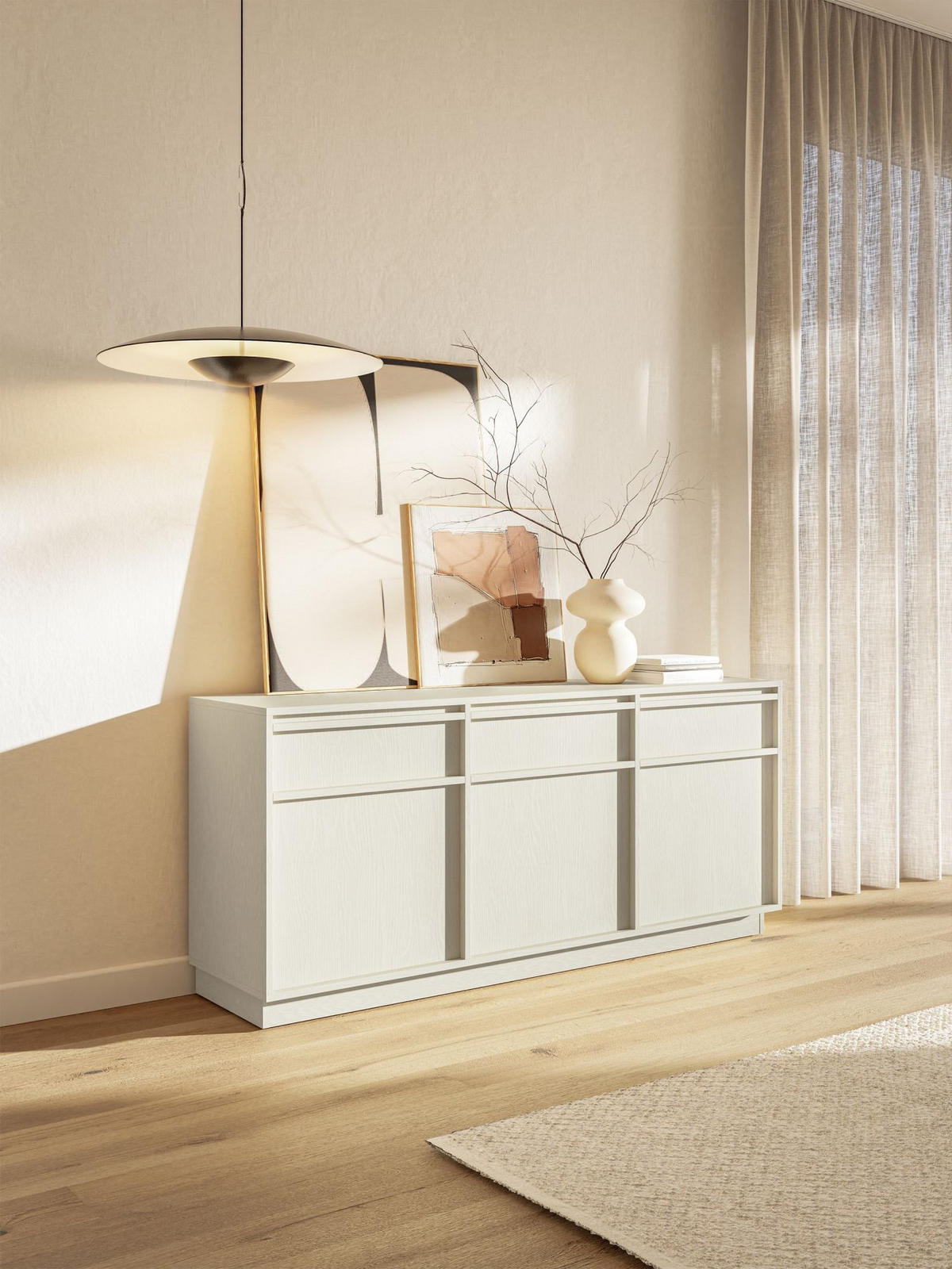 SIDEBOARD Evo Sandbeige 154 cm - Beige, Holzwerkstoff (154/68.6/39cm) - Selsey