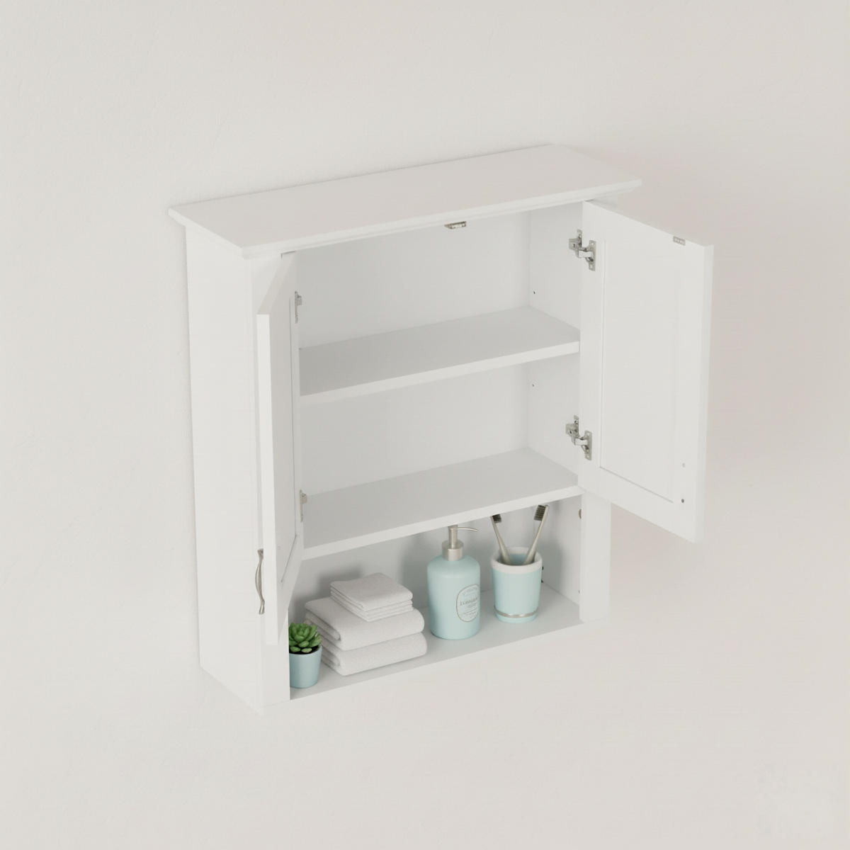 OMARICA - bela, leseni material (58/62/20cm) - Relaxdays