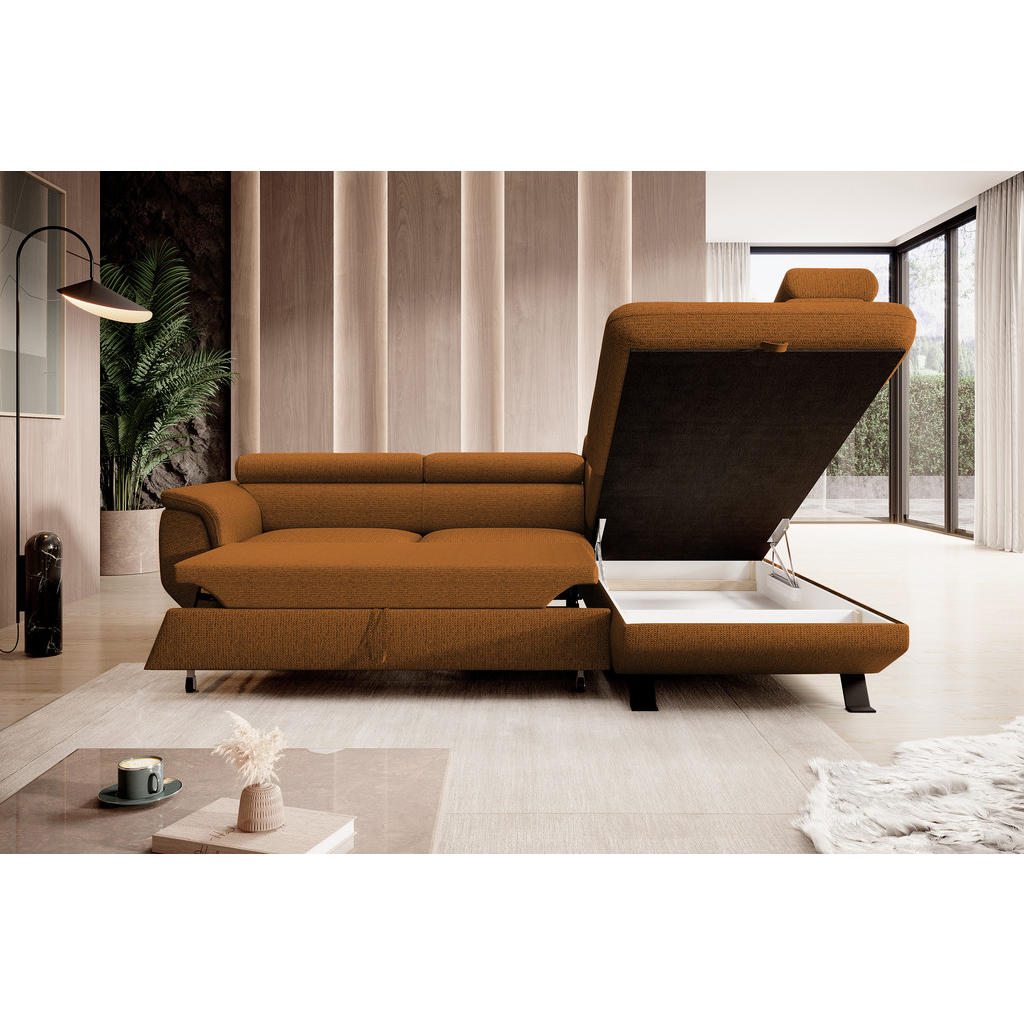 Thumbnail - DomoHome Ecksofa, Braun, Textil, Rechteckig, 256x198 cm, Wohnzimmer, Sofas & Couches, Wohnlandschaften, Ecksofas
