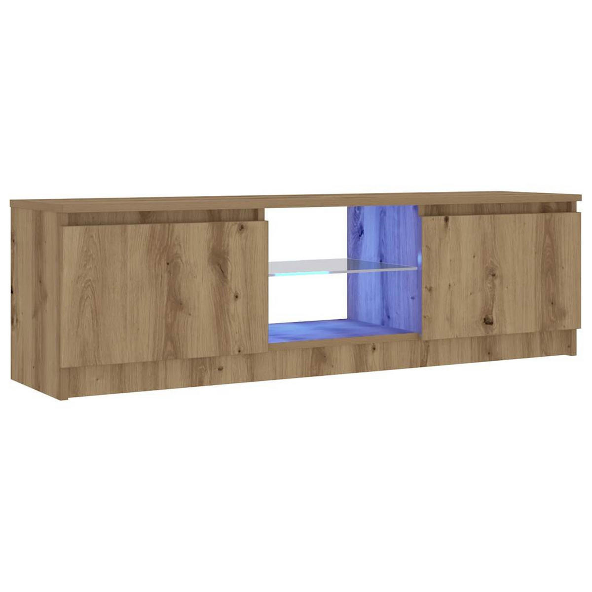 TV-SCHRANK Mit Led-Leuchten Artisan-Eiche 120/30/36 Cm - Alteiche, Holzwerkstoff (30/36/120cm) - vidaXL
