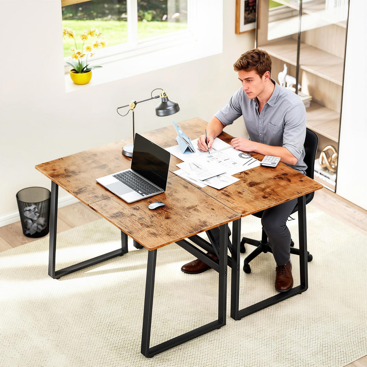 BÜROTISCH Rustikales Braun 1 Stück - Braun, Holzwerkstoff (60/120/76cm) - GiPP