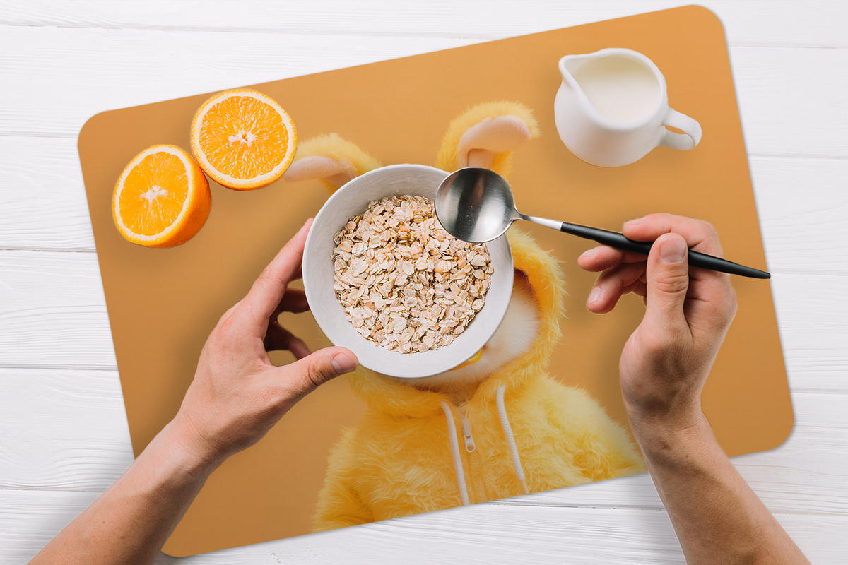 PLATZSETS 6er-Set Osterhase - Kostüm - Ente Unterlage 45x30 cm - Gelb, Kunststoff (0.3/45/30cm) - MuchoWow