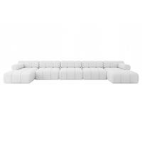 WOHNLANDSCHAFT modulares Sofa Tesso-U3 - 475x160x70 cm Weiß Bouclé - Weiß, Holzwerkstoff/Textil (475/70/160cm) - ALTDECOR