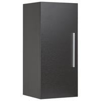 BADRUMSVÄGGSKÅP svart Bilbao - Svart/Silverfärgad, Träbaserade material (40/88/35cm) - Beliani