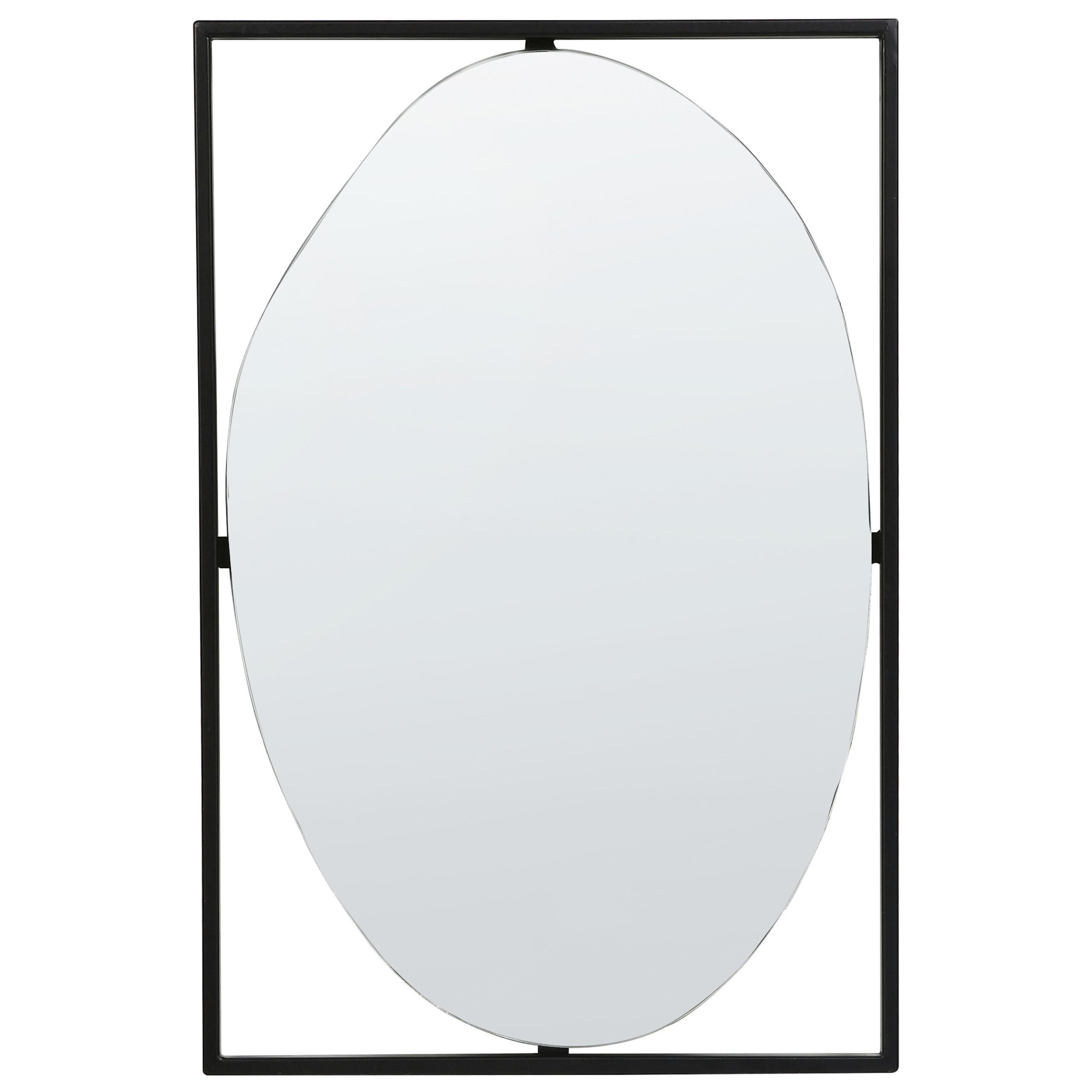 WANDSPIEGEL 40/60 cm Metall Schwarz Nibelle - Schwarz, Metall (40/60/1cm) - Beliani
