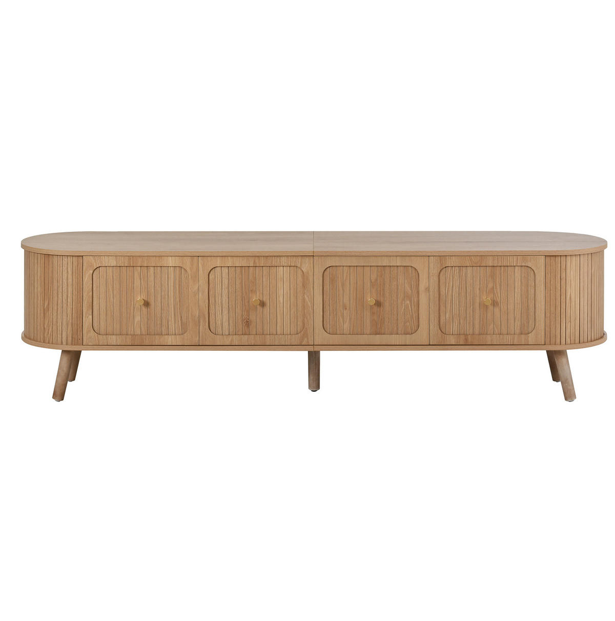 TV-SCHRANK 180/38/47 cm Eiche aus MDF mit Klapptüren - Braun, Holzwerkstoff (180/47/38cm) - OKWISH