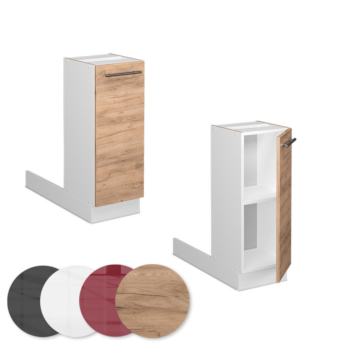 KÜCHENINSEL Fame-Line Goldkraft Eiche 30 cm ohne AP - Honigeiche/Eiche Wotan, Holzwerkstoff (30/82/70cm) - Vicco