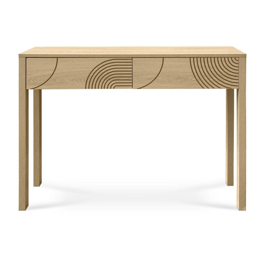 KONSOLE Saskia 100cm mit 2 Schubladen Skandinavischer Eichenoptik - Honigeiche/Eichefarben, Holz (30/100/75cm) - Sicaan