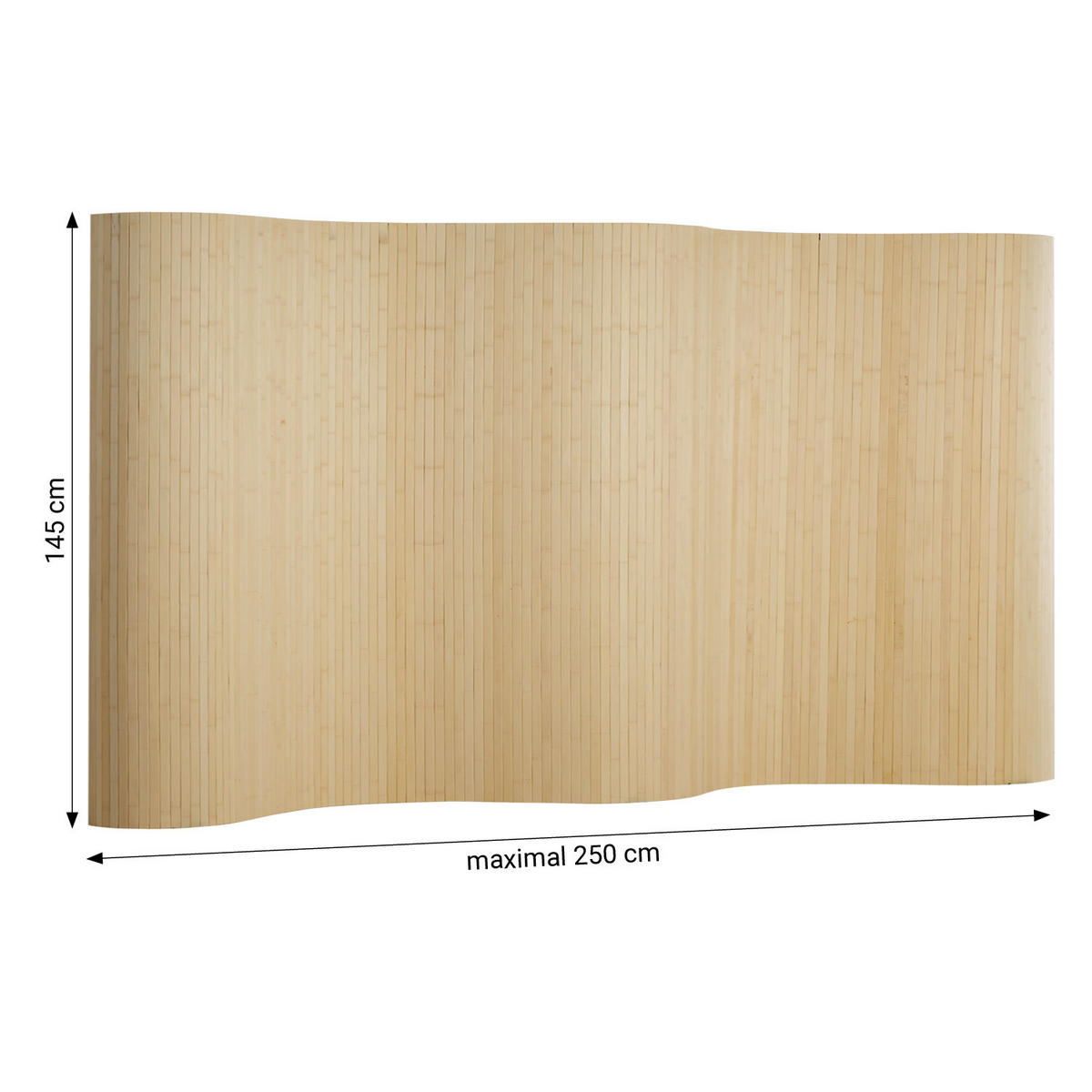 PARAVENT 250/145 cm Natur Raumteiler Bambus - Naturfarben, Naturmaterialien (250/145/1cm) - Homestyle4u