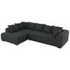 ECKSOFA ORTA Dunkelgrau Stukture - Links - Dunkelgrau/Schwarz, Textil (325/200cm) - MKS