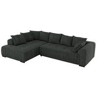 ECKSOFA ORTA Dunkelgrau Stukture - Links - Dunkelgrau/Schwarz, Textil (325/200cm) - MKS