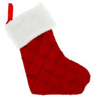 UNIQUE Living - Weihnachtsstrumpf Kleeblatt - Rot - Multicolor, Textil (42cm) - Unique Living