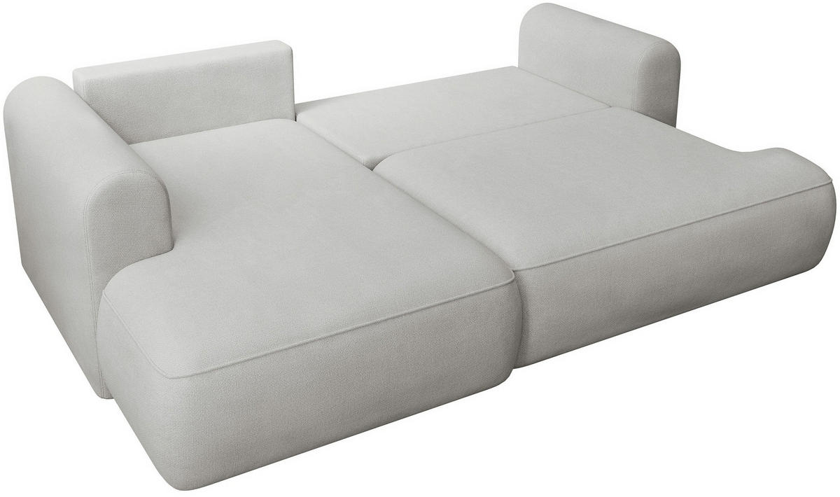 ECKSOFA Ovo Mini Hellgrau links - Hellgrau/Schwarz, Kunststoff/Textil (238/156cm) - Selsey