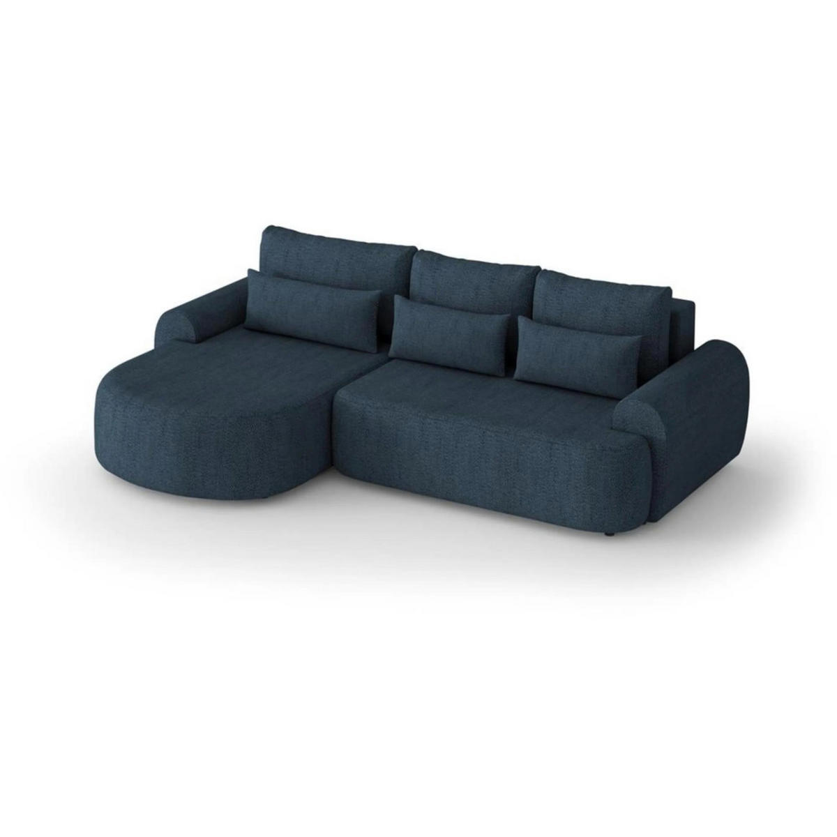 ECKSCHLAFSOFA Olivio L Dunkelblau - Schwarz/Dunkelblau, Kunststoff/Textil (266/170cm) - Beautysofa