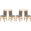 ESSZIMMERSTUHL - Set 4x MILANO 5 grandson, aston 6 - Dunkelgrau/Birkefarben, Holz (43/94/40cm) - Leaf Design