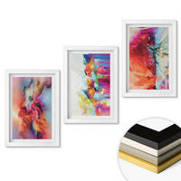 WANDBILDER 3er-Set - 20x30 cm Weißer Rahmen - Farbenfrohe Abstraktionen der Form - Weiß, Kunststoff (20/30cm) - ArtPrintCave