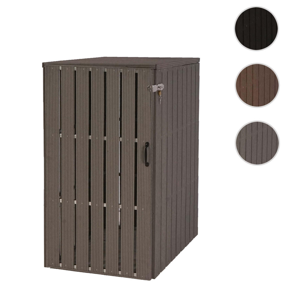 1ER WPC-MÜLLTONNENVERKLEIDUNG Grau - Grau, Holz (66/116/82cm) - MCW