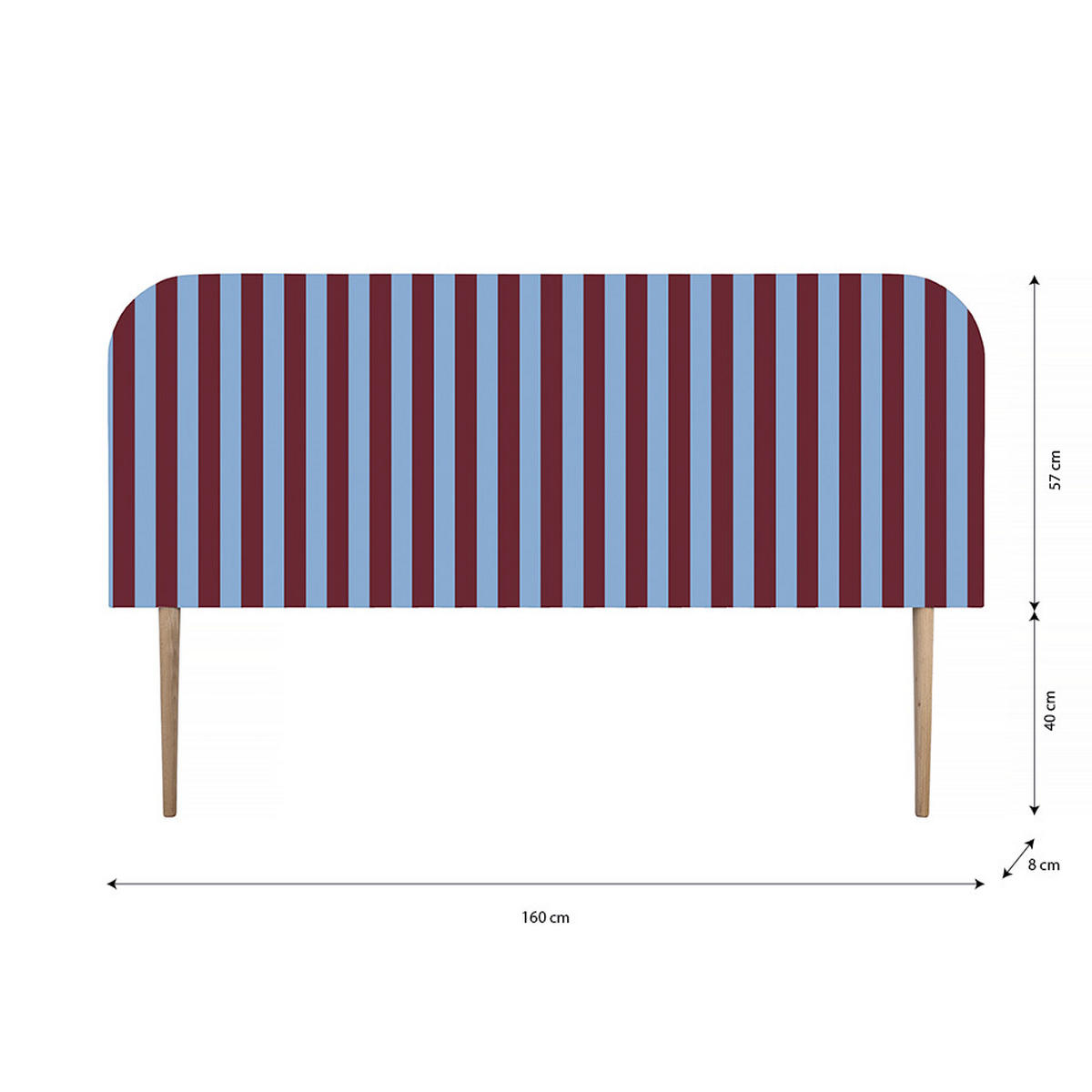 KOPFTEIL aus Samt 160x97cm EDDIE - Kirschrot, Textil (160/97/8cm) - RNT By Really Nice Things