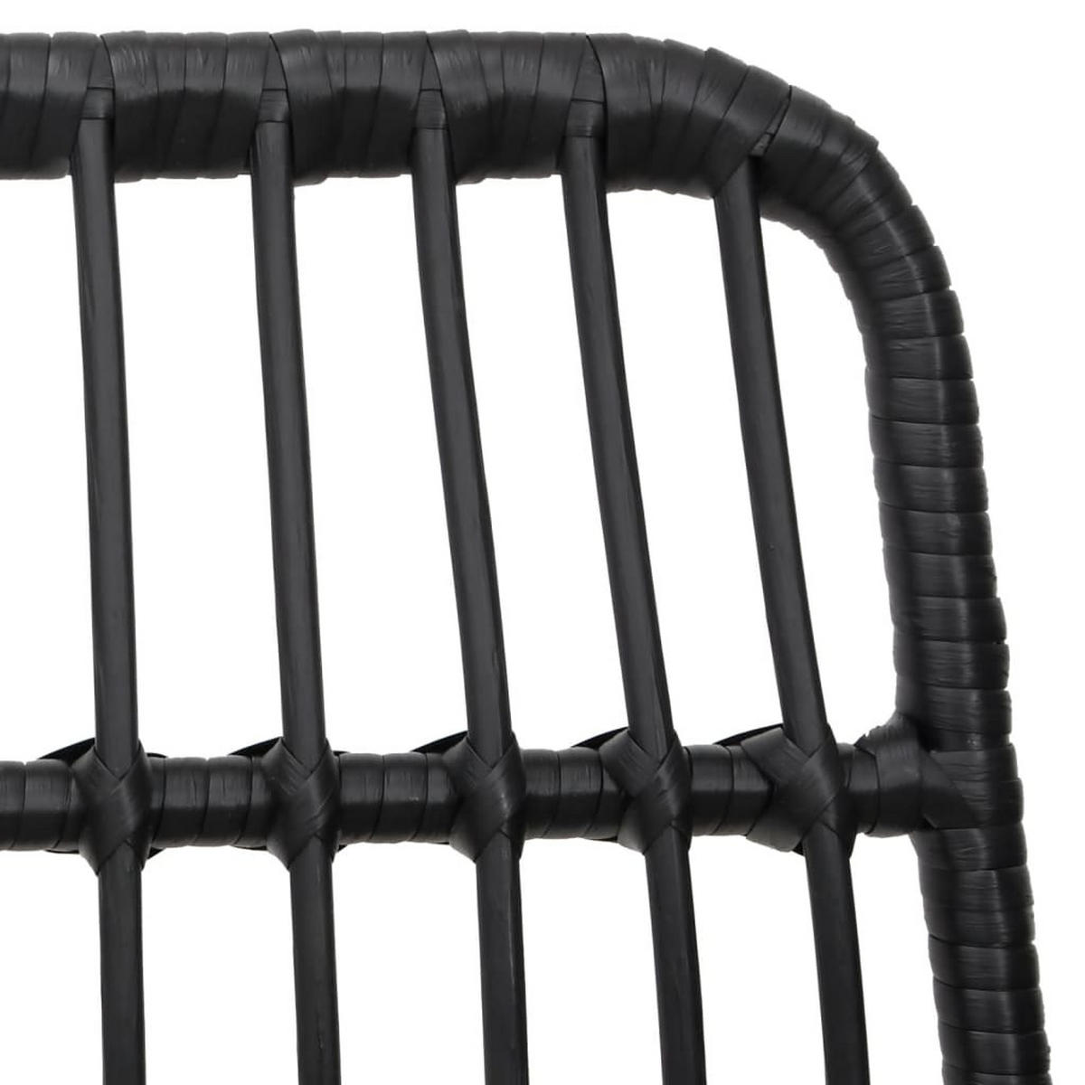 GARTENSTÜHLE 2 Stk. Schwarz 48/62/84 Cm Pe-Rattan - Schwarz, Metall (62/84/48cm) - vidaXL