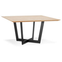 ESSTISCH Quadratisch Holz Metallgestell Designer ZERANI, Beige 140x140x76,5 cm - Beige/Schwarz, Holz/Metall (140/140/77cm) - KADIMA DESIGN