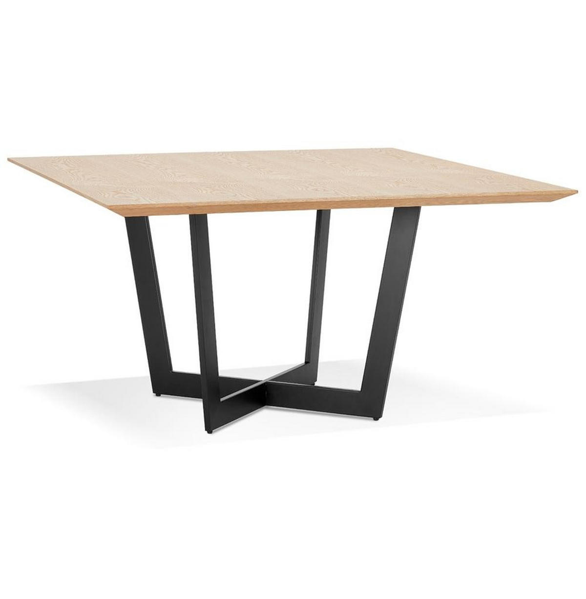 ESSTISCH Quadratisch Holz Metallgestell Designer ZERANI, Beige 140x140x76,5 cm - Beige/Schwarz, Holz/Metall (140/140/77cm) - KADIMA DESIGN