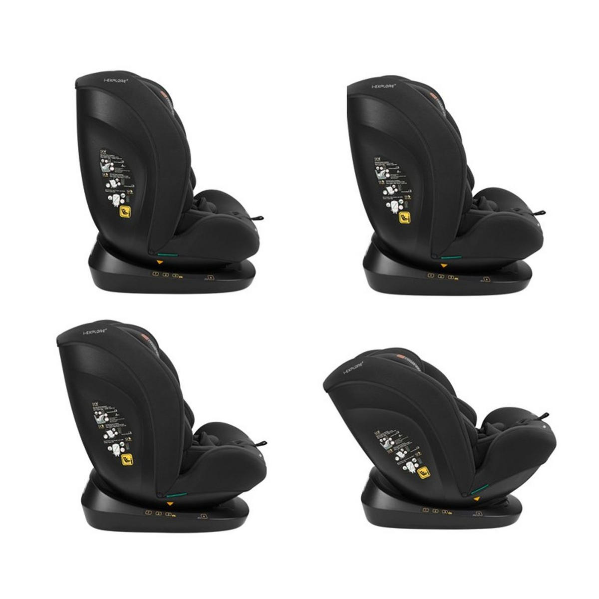 KINDERSITZ i-Explore i-Size schwarz uni (40 - 150 cm) verstellbare Kopfstütze, Gurt - Schwarz, Kunststoff (46/57/48cm) - Kikka boo