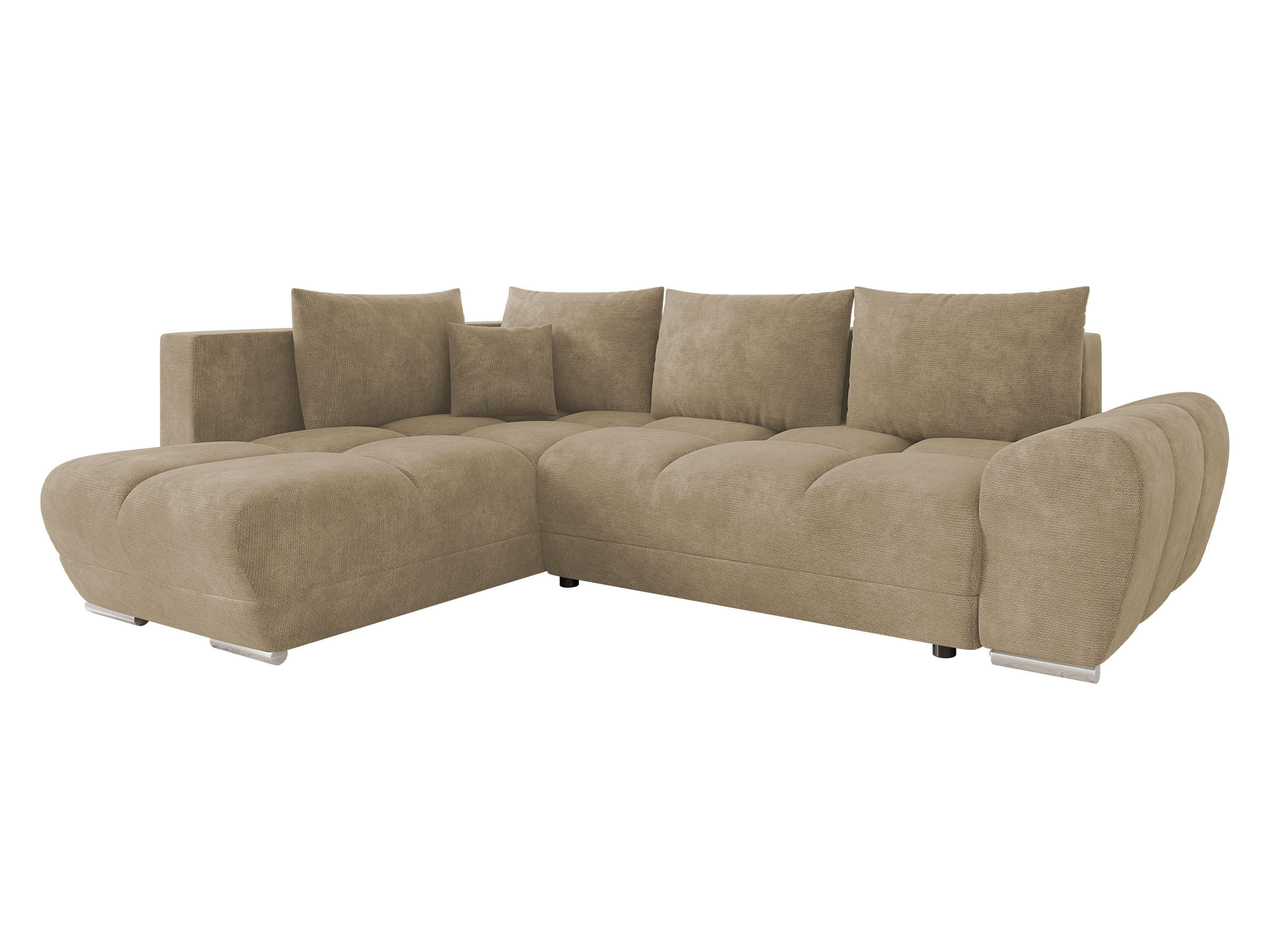ECKSOFA Forest, Seite: Links - Schwarz/Naturfarben, Holz/Kunststoff (290/183cm) - MIRJAN24