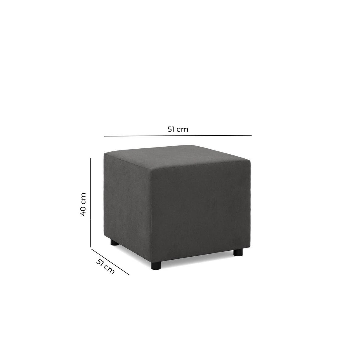 SITZPOUF 50 X 50 NEO, Cord - Dunkelgrau - Grau, Textil (51/40/51cm)