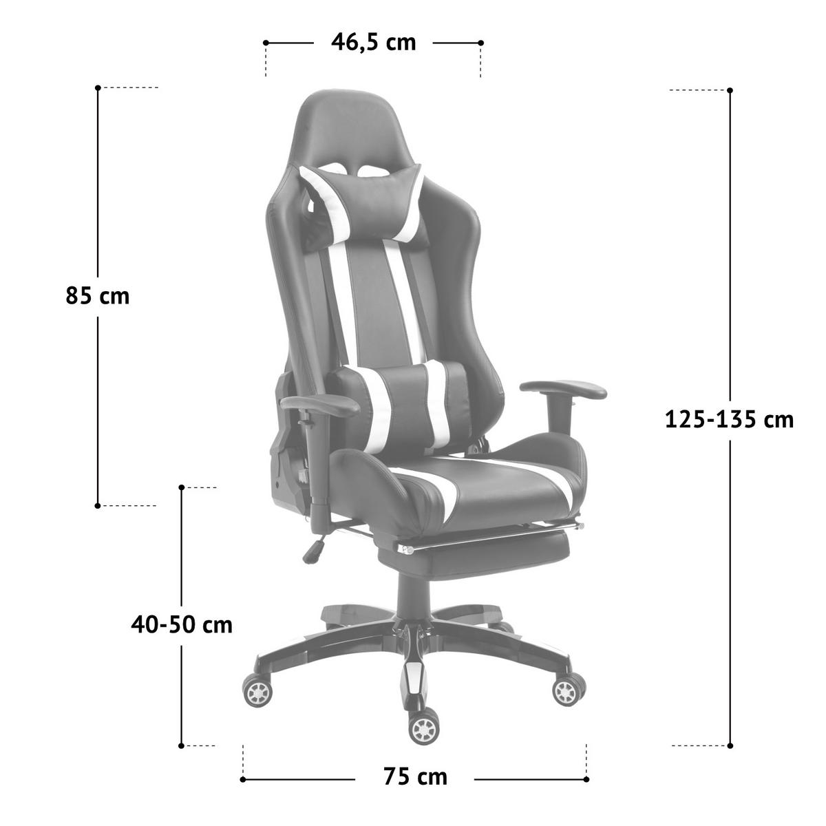 GAMINGSTUHL mit Fußraste Kunstleder Schwarz/Grün - Grün, Textil (75/135/75cm) - SVITA