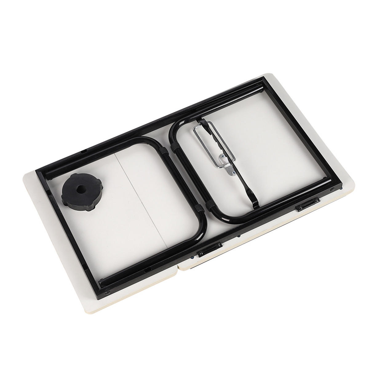 LAPTOP-BETTTISCH mit Getränkehalter Verstellbarer, klappbarer – Weiß-Ahornoptik, 56x32,5x24 cm - Naturfarben, Metall (32.5/56/24cm) - Livingandhome