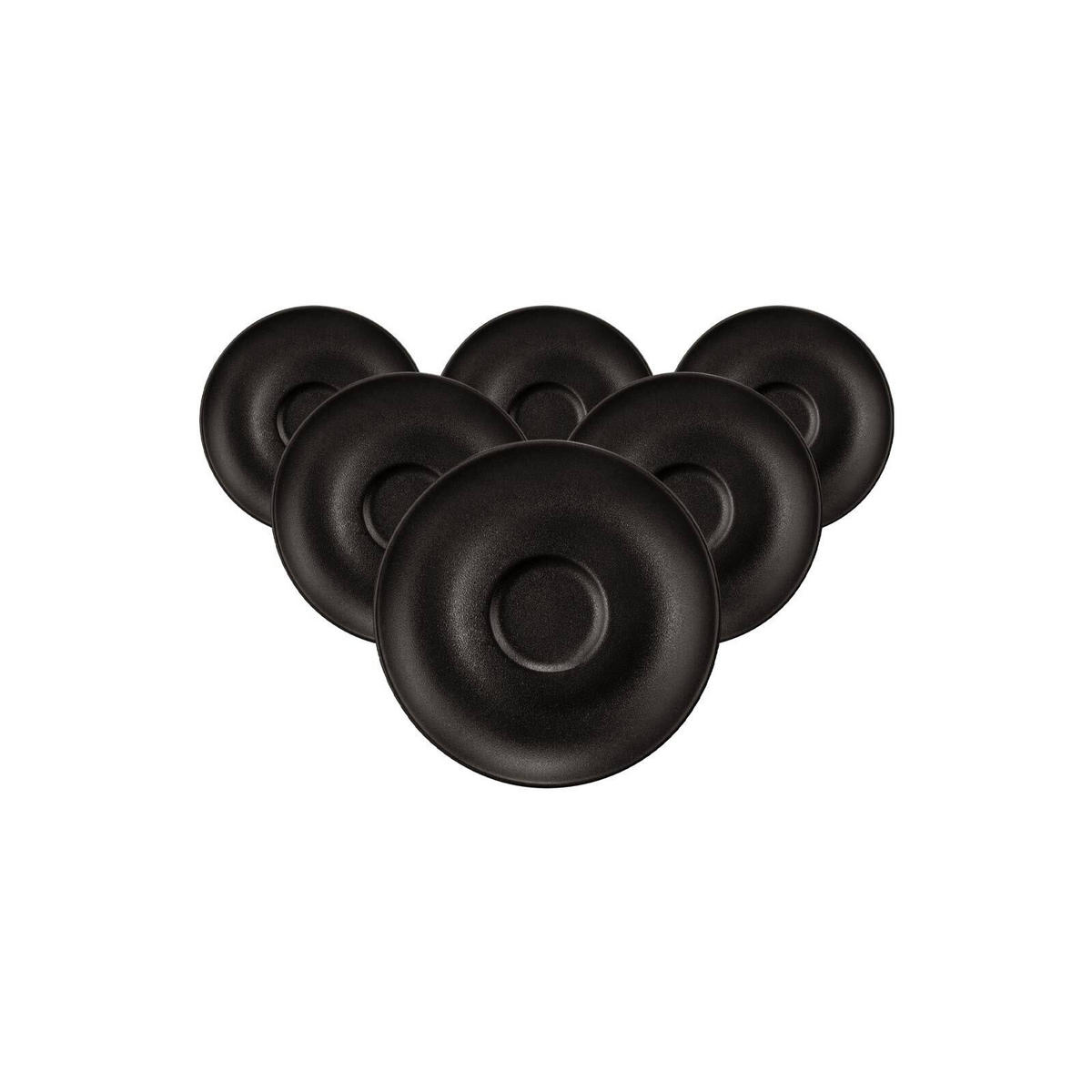 ESPRESSOUNTERTASSEN Liberty Velvet Black schwarz ø 11,9 cm 6er Set - Schwarz, Keramik (11.9cm) - Seltmann Weiden