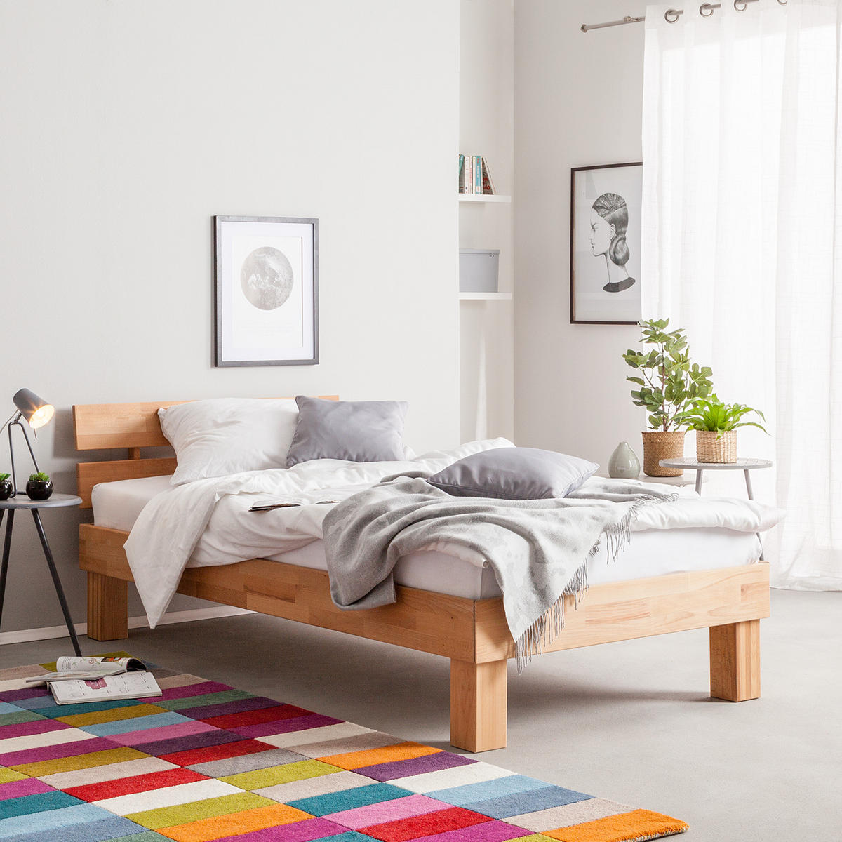 BETT - Massivholz - Kernbuche, Holz (90/200cm) - home24