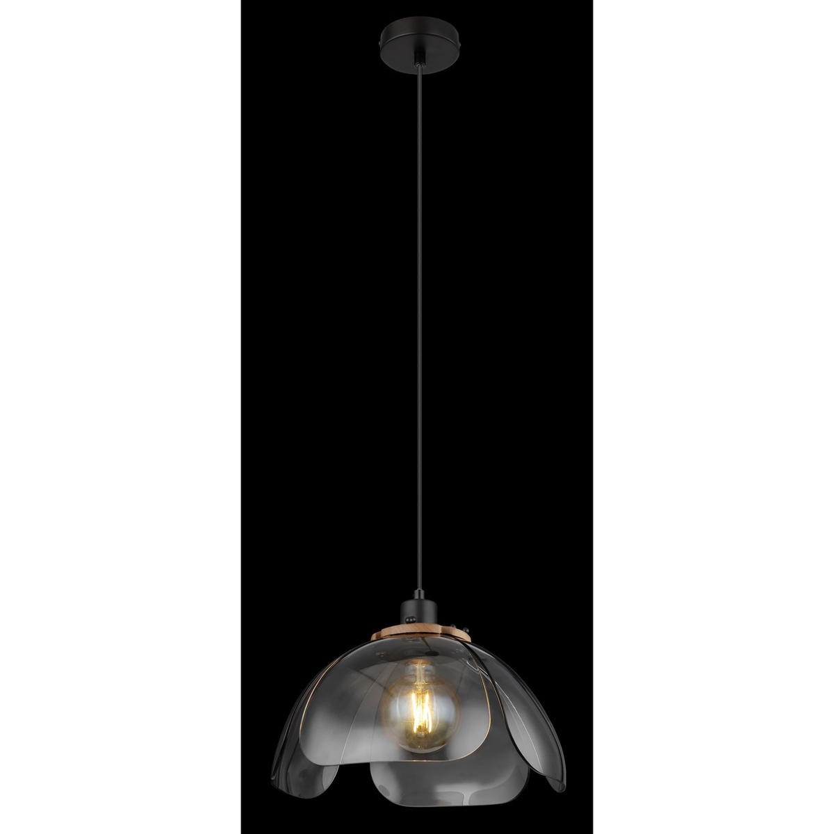 HÄNGELEUCHTE Metall Glas Grau - Grau, Glas (34/34/120cm) - Globo Lighting